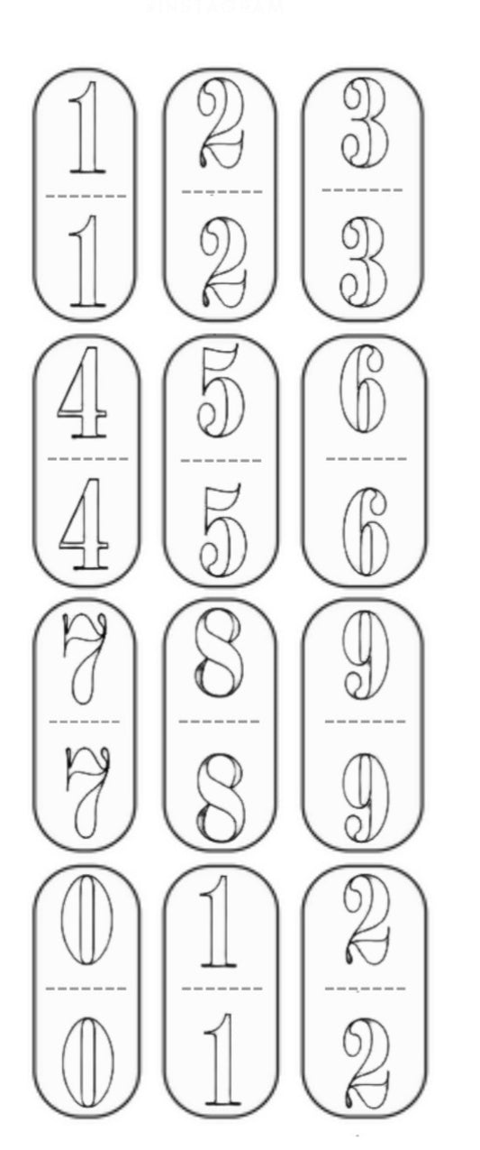 "Numbers Game" Color-In Decals (long)