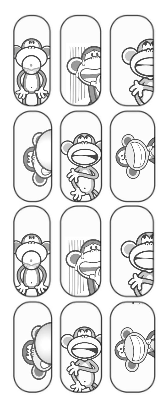 "Monkee Business" Color-In Decal (long)