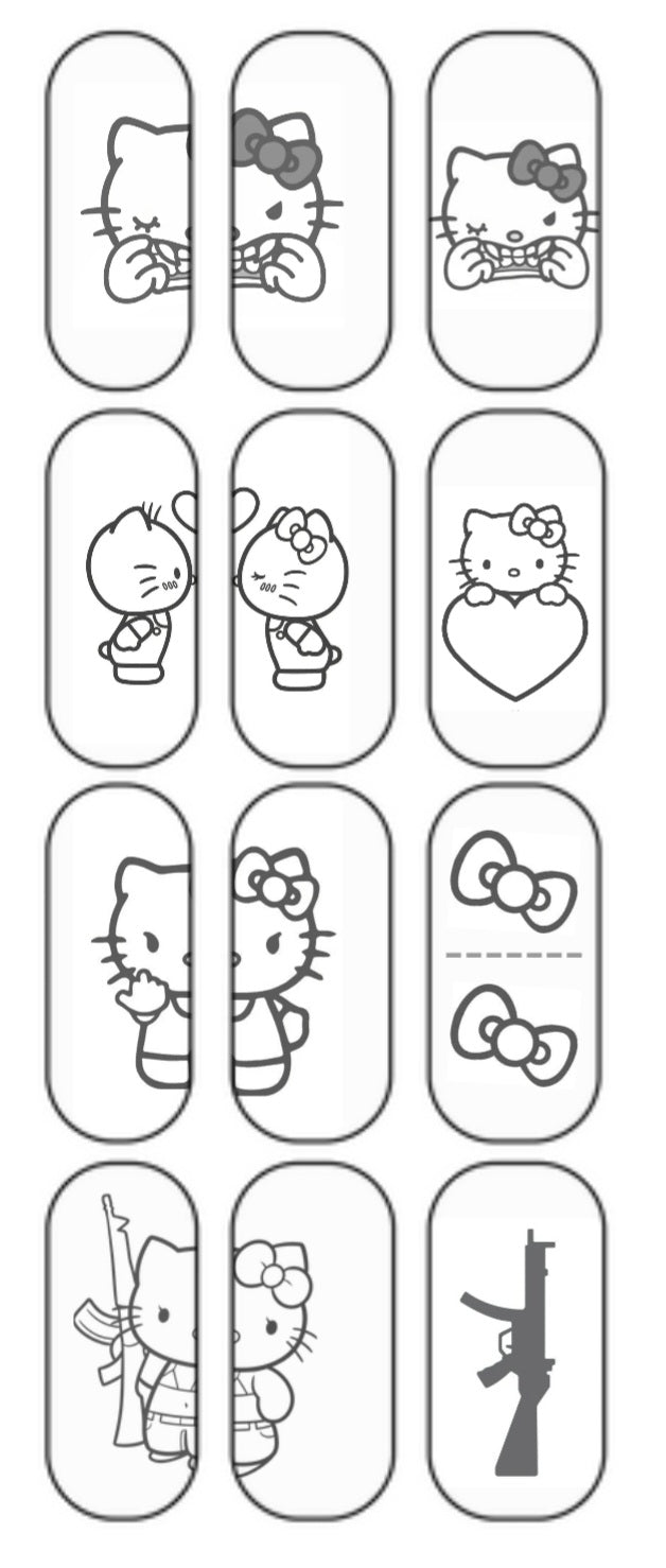 "Kitty" Color-In Decal (long)