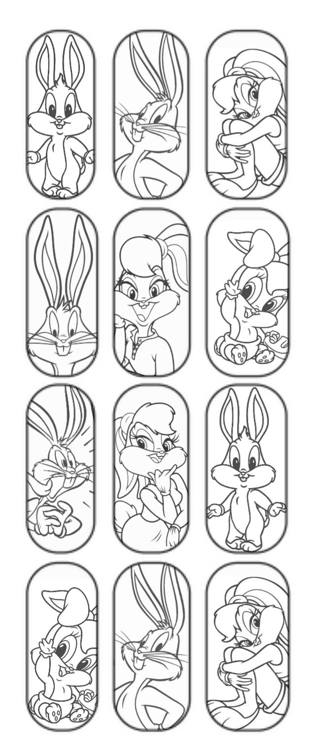 "Bunny Love" Color-in Decal (long)