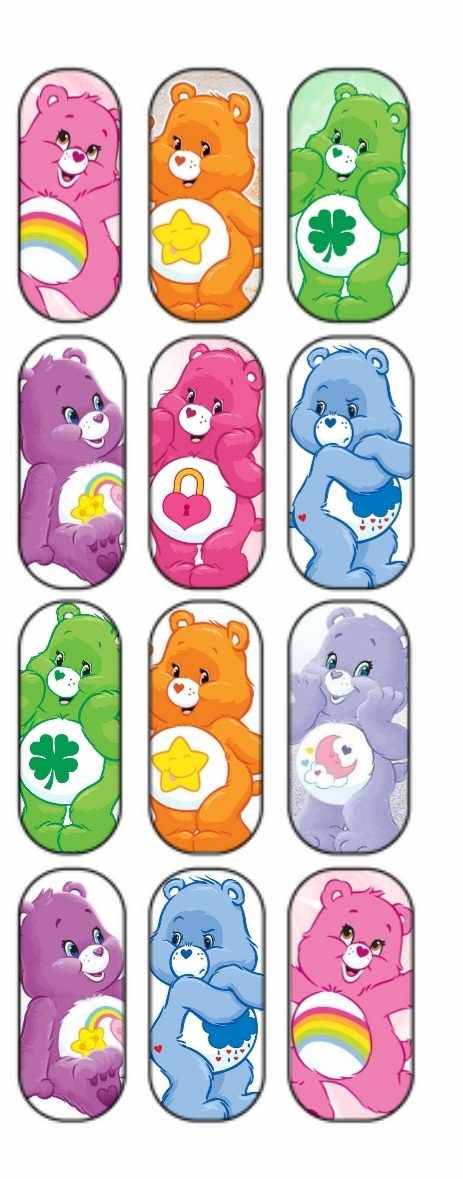 Rainbow Teddy Bears. Water Slide Decal (long)