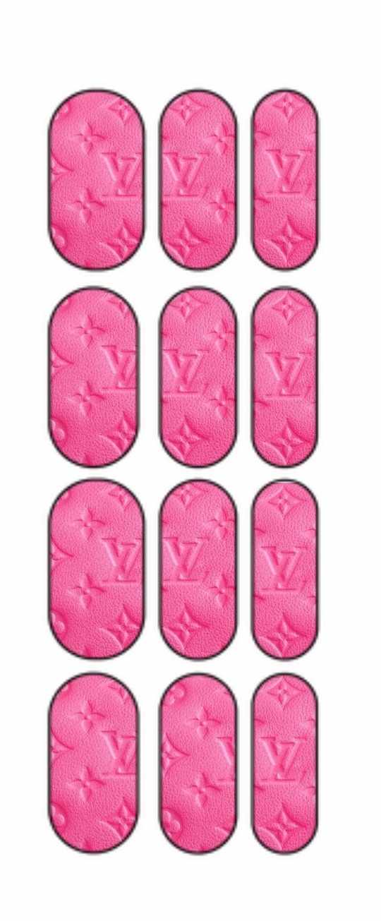 Pink LV Brand Water Slide Decal