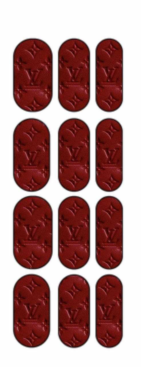 Maroon LV Brand Water Slide Decal