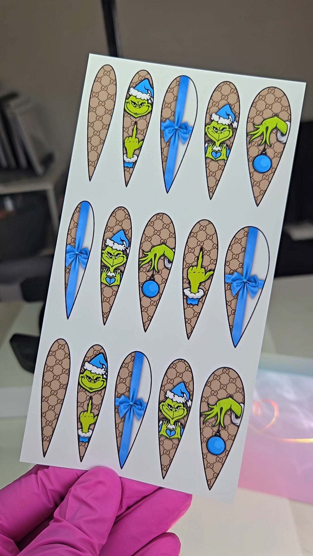 "Rich Grinch Energy" *Blue (stiletto xxl)