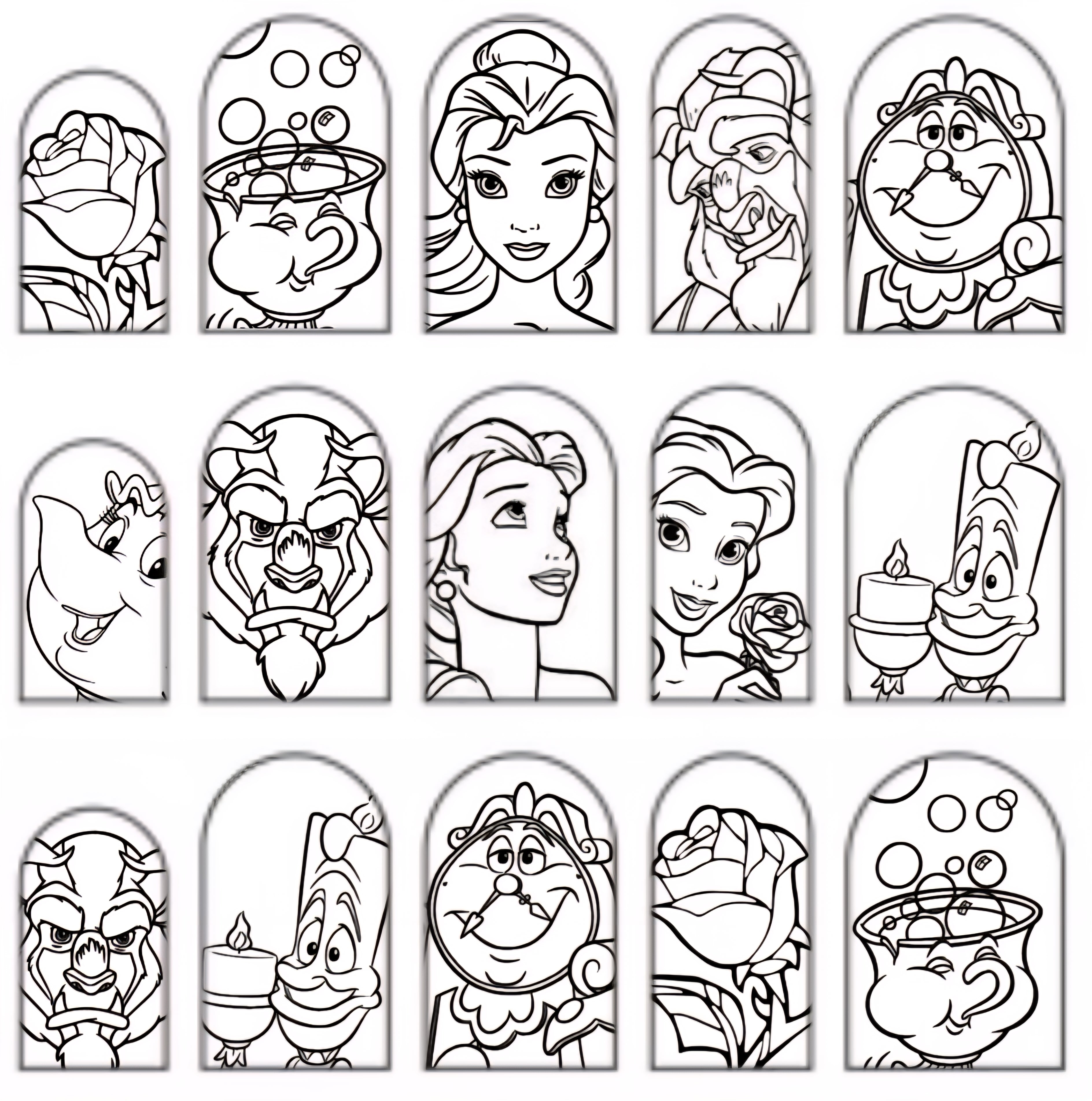 "Belle" Color-in Decal (medium)