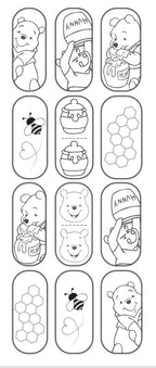 "Hunny Bear" Color-In Decals (long)