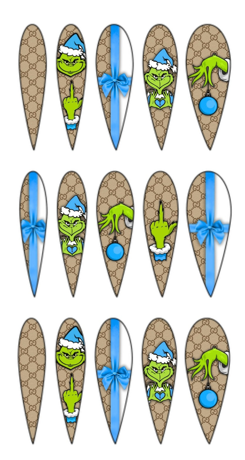 "Rich Grinch Energy" *Blue (stiletto xxl)